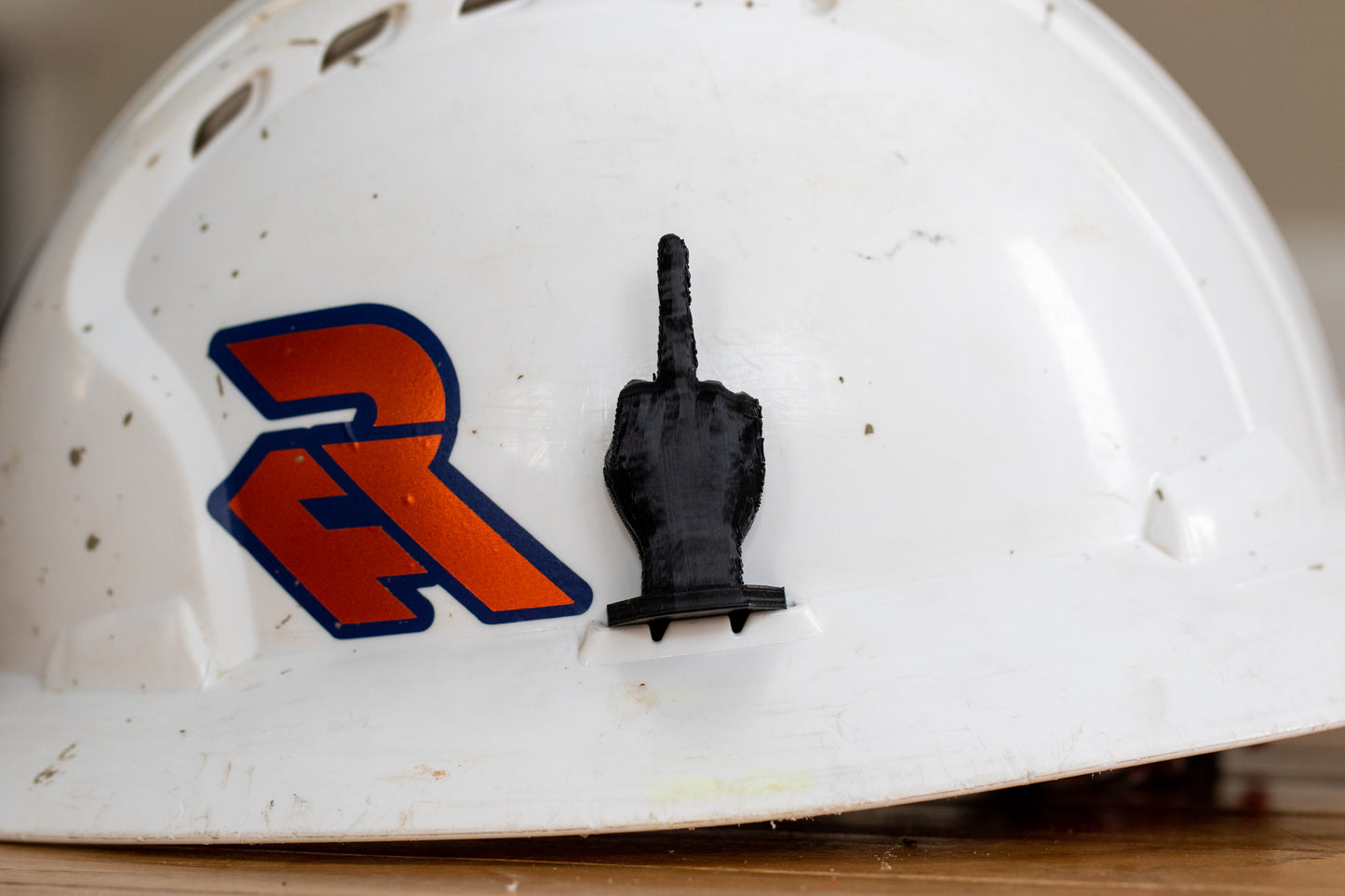 Middle Finger Hardhat Slot Accessory