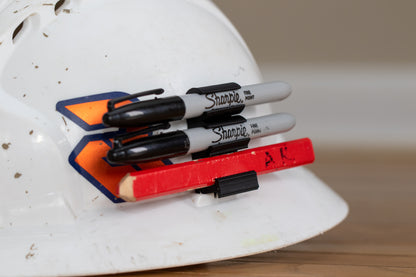 Custom Hardhat Pencil and Marker holder