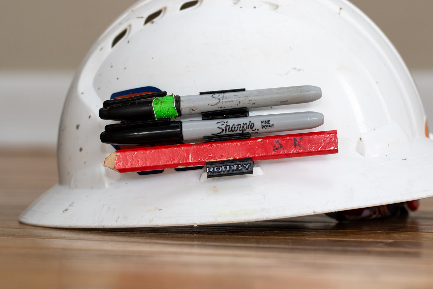 Custom Hardhat Pencil and Marker holder