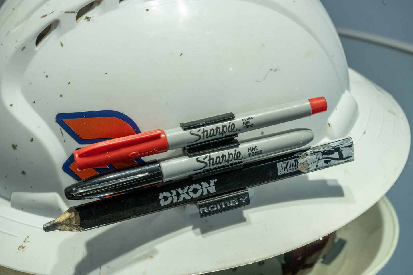 Custom Hardhat Pencil and Marker holder