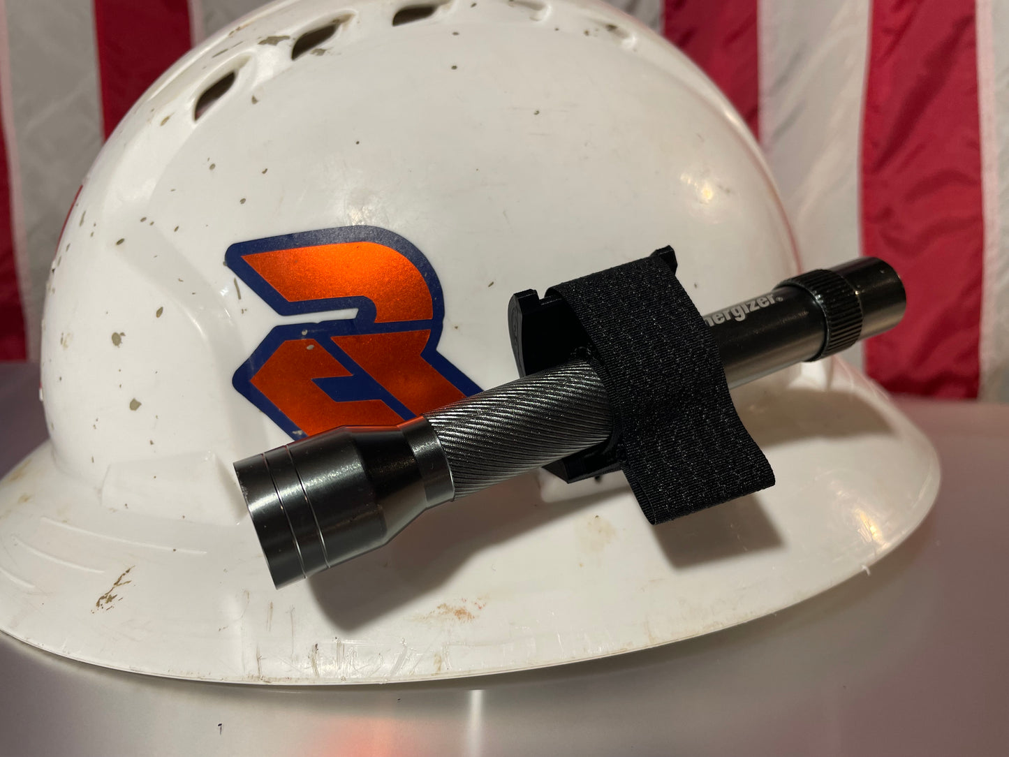Custom Hardhat Flash Light Holder